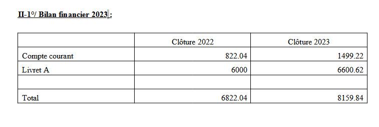 Bilan financier