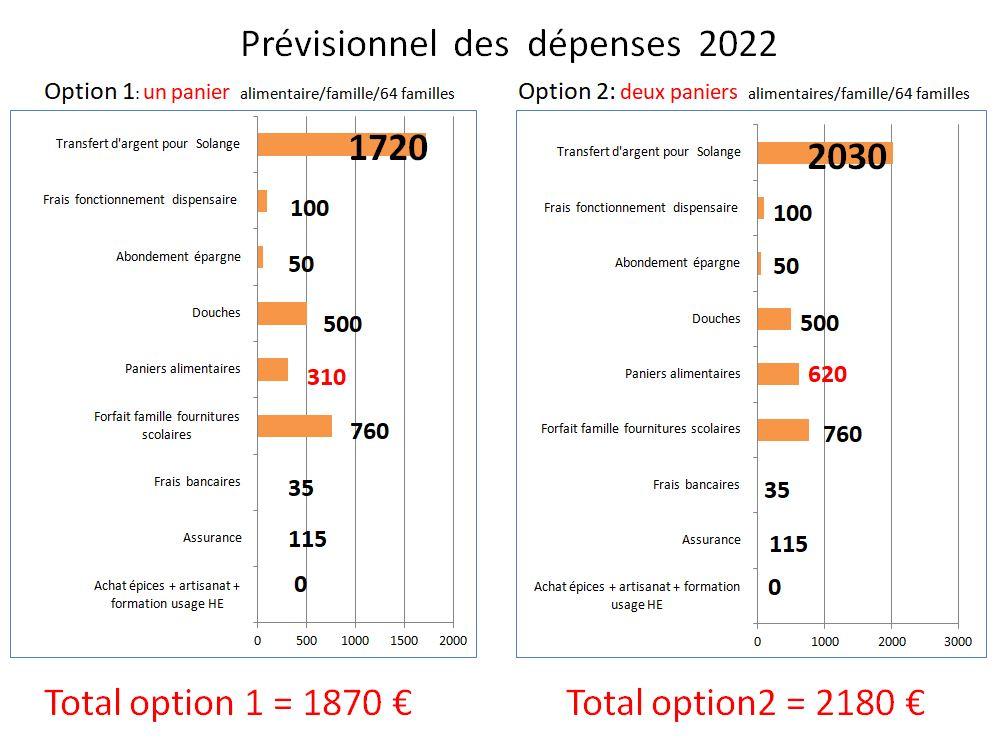 Previsionnel des depenses 2022